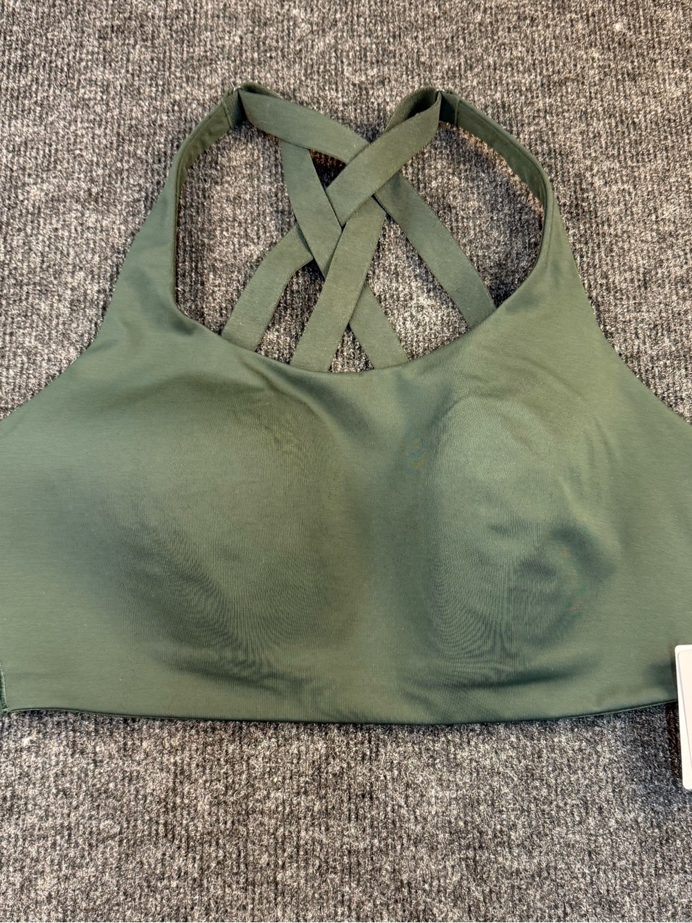 Lululemon high energy Crisscross Back Green Support Bra NWT 36DD